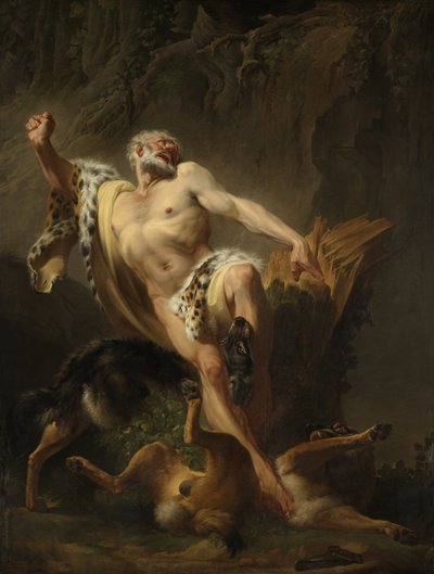 Milo of Croton by Joseph Benoît Suvée